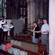 Rehearsing in St Edithas Church